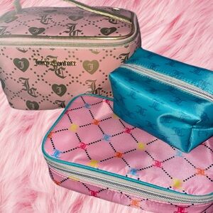 Juicy Couture Pink and Blue Cosmetic Bags Set